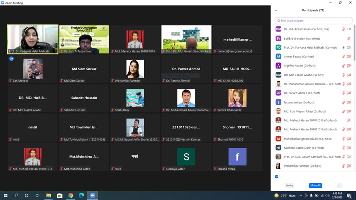 Successful Completion of Freshers’ Orientation Program, Spring 2022