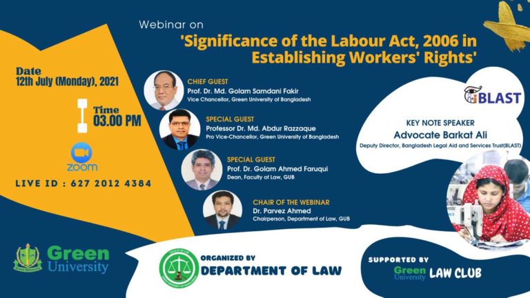 Webinar on "Significance of the Labour Act, 2006 in Establishing Workers’ Rights"